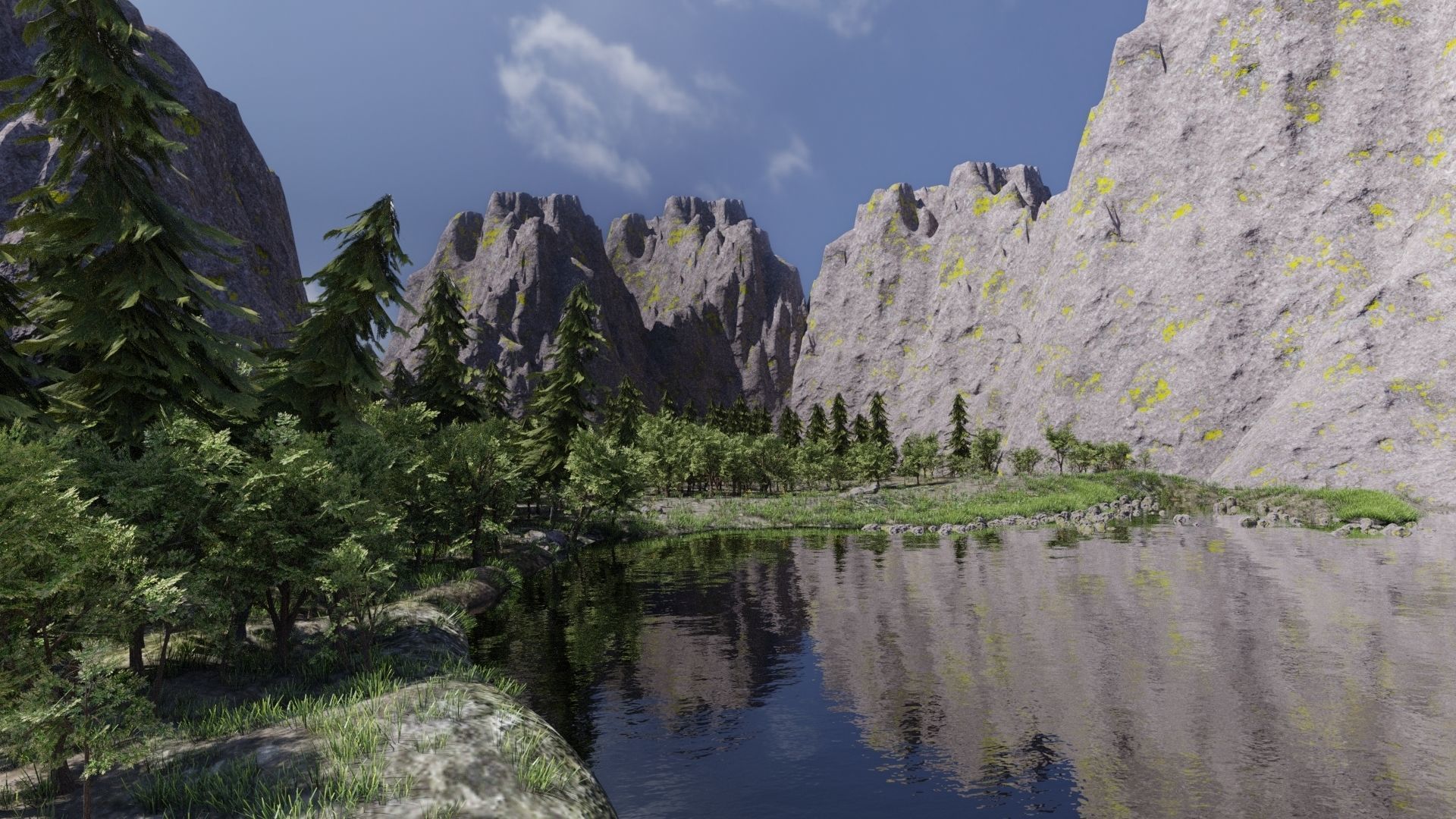 Scene Lake 3D model_4