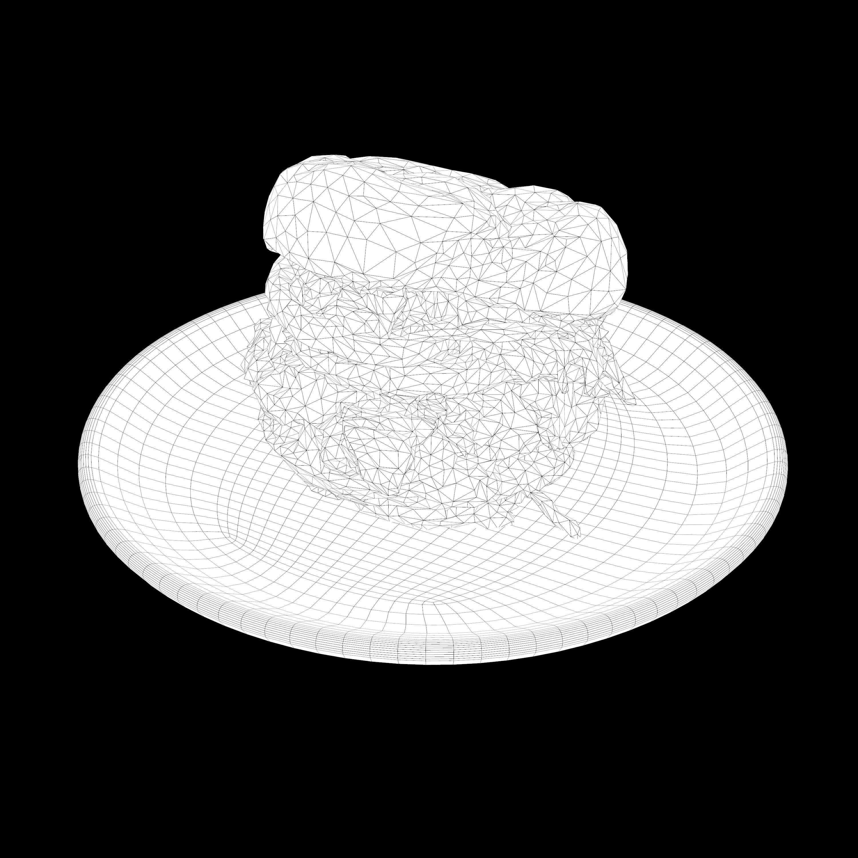 Burger Low-poly 3D model sandwich on plate Low-poly 3D model_13