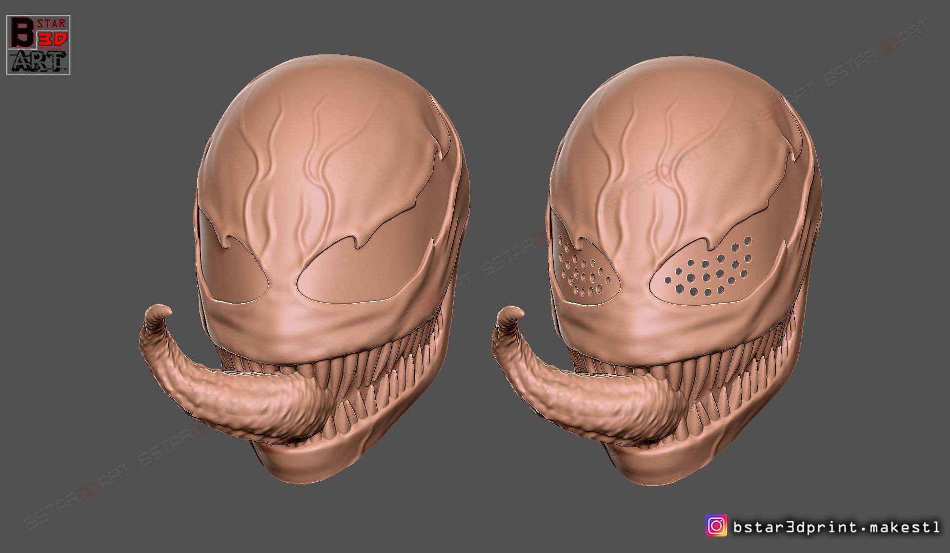 Venom Half Mask - Marvel Cosplay - Halloween Mask 3D print model_22