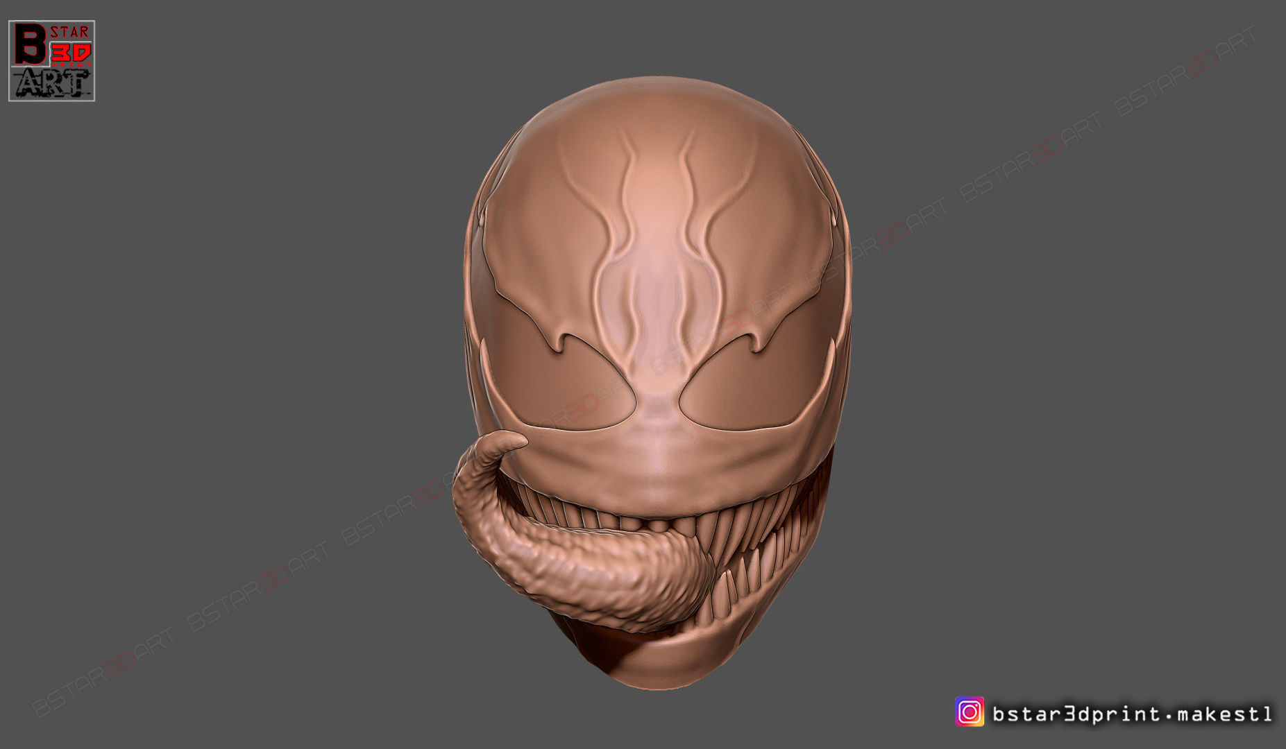 Venom Half Mask - Marvel Cosplay - Halloween Mask 3D print model_14