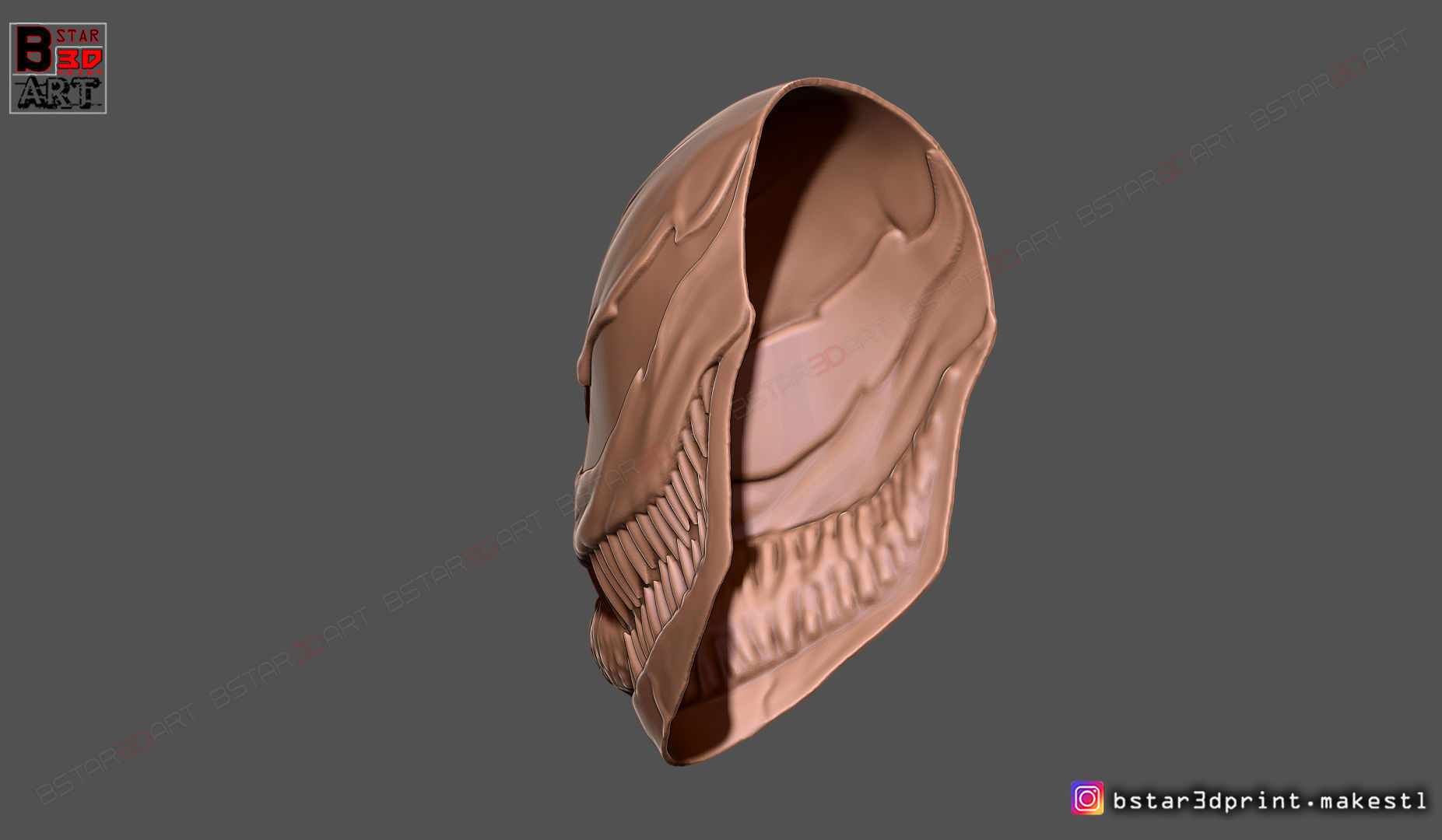 Venom Half Mask - Marvel Cosplay - Halloween Mask 3D print model_16