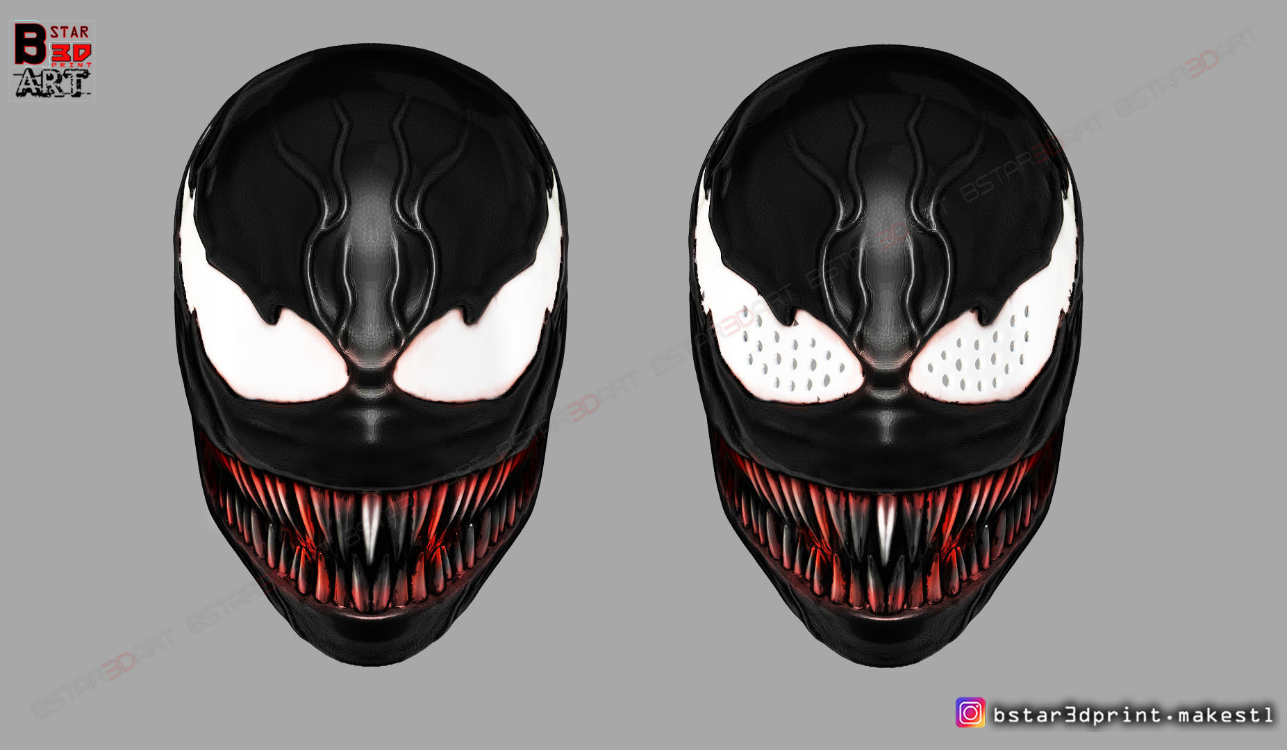 Venom Half Mask - Marvel Cosplay - Halloween Mask 3D print model_2