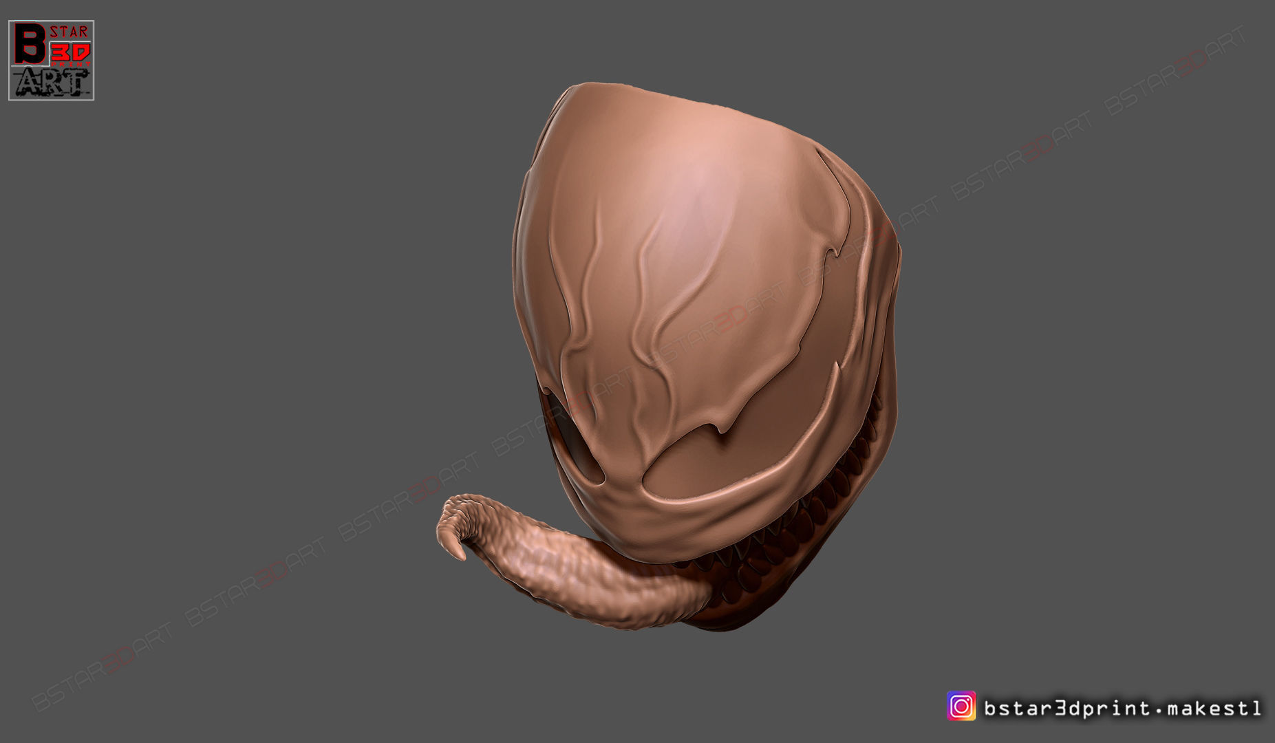 Venom Half Mask - Marvel Cosplay - Halloween Mask 3D print model_20