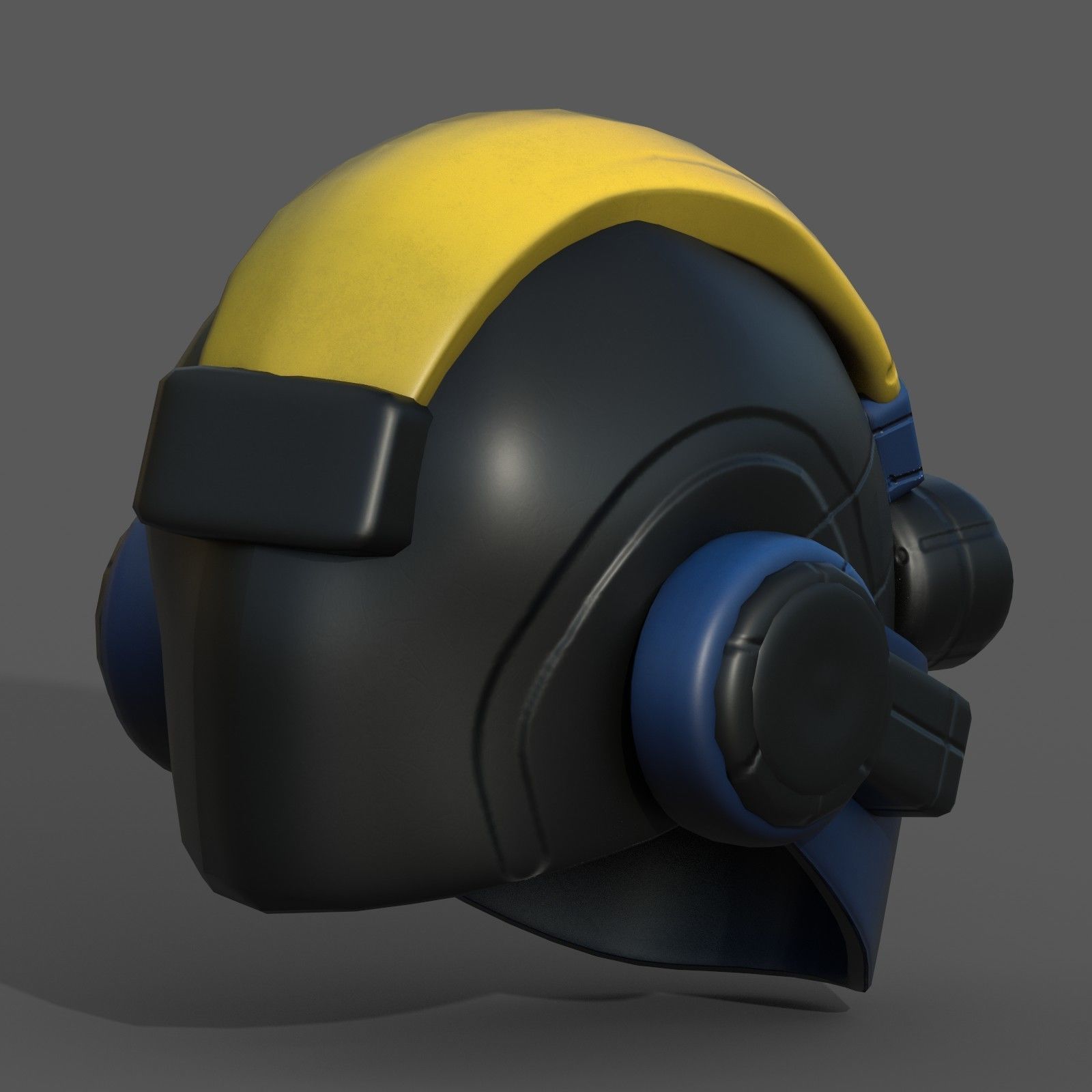 Helmet scifi fantasy futuristic military combat  Low-poly 3D model_2