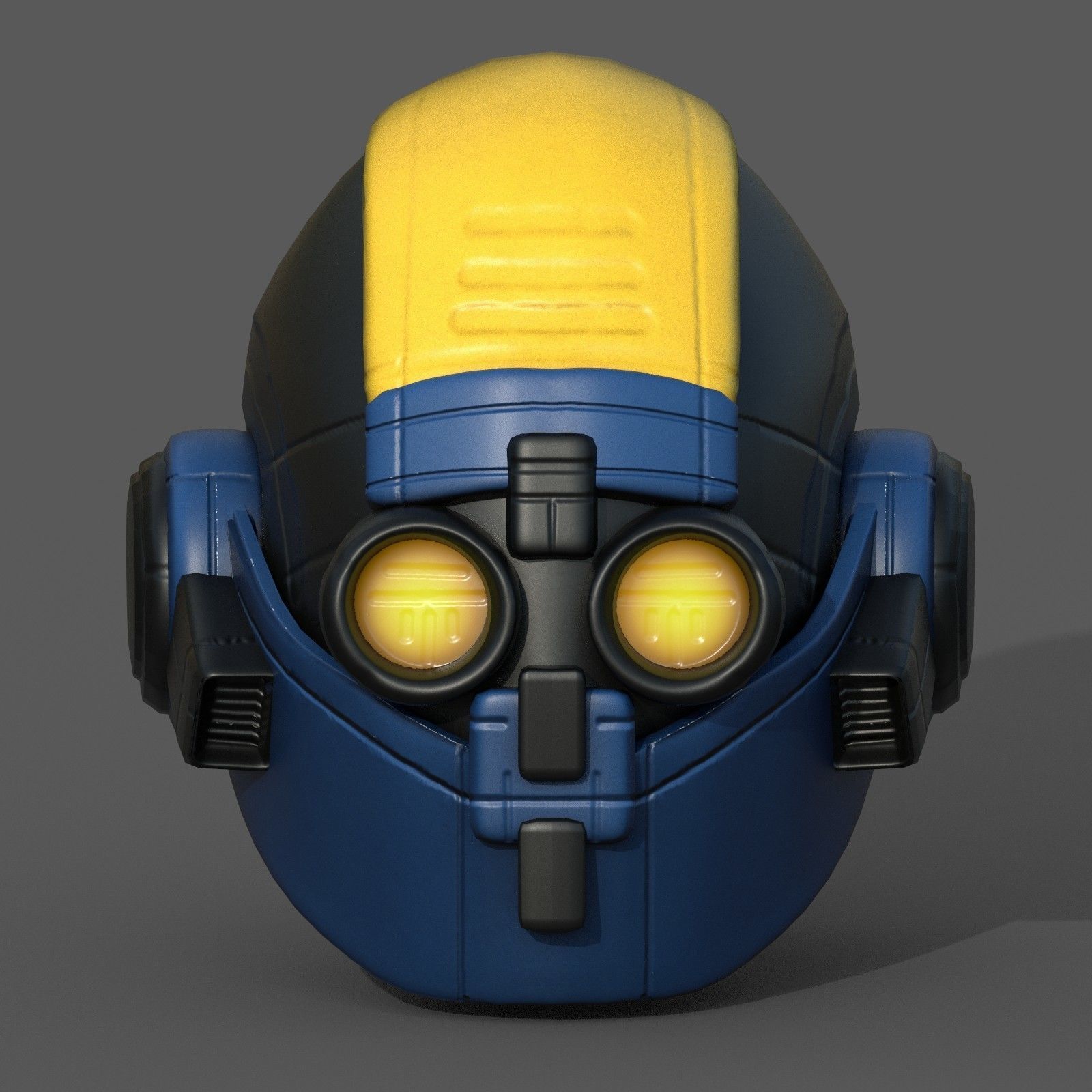 Helmet scifi fantasy futuristic military combat  Low-poly 3D model_6