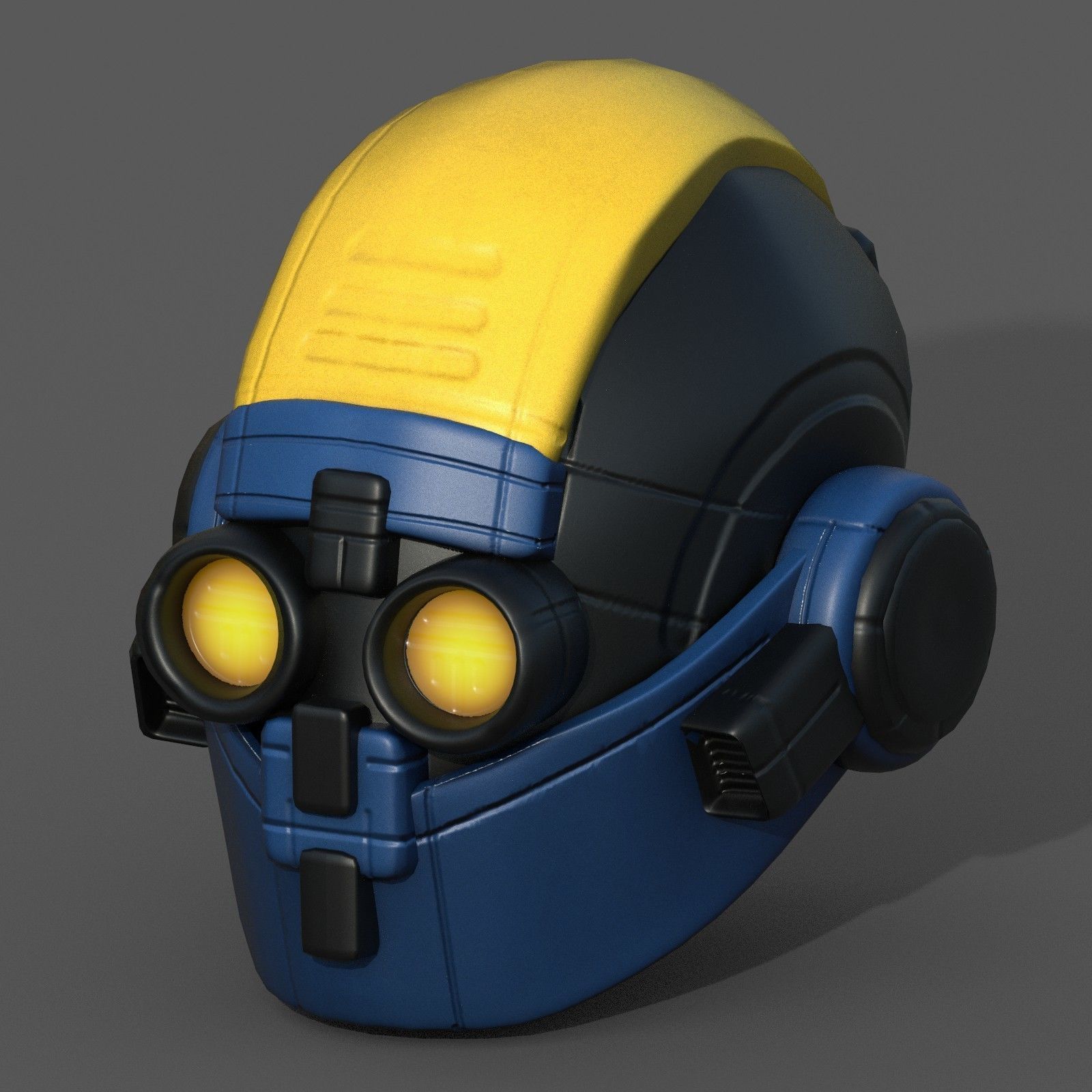 Helmet scifi fantasy futuristic military combat  Low-poly 3D model_5