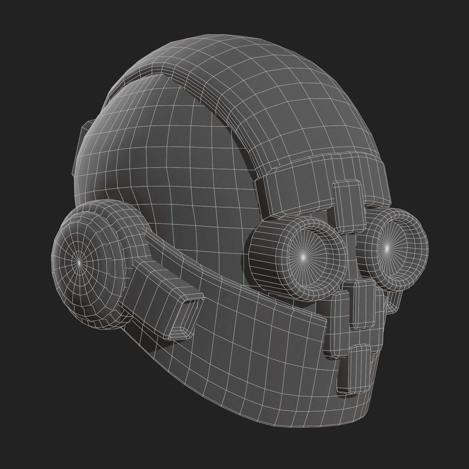 Helmet scifi fantasy futuristic military combat  Low-poly 3D model_10
