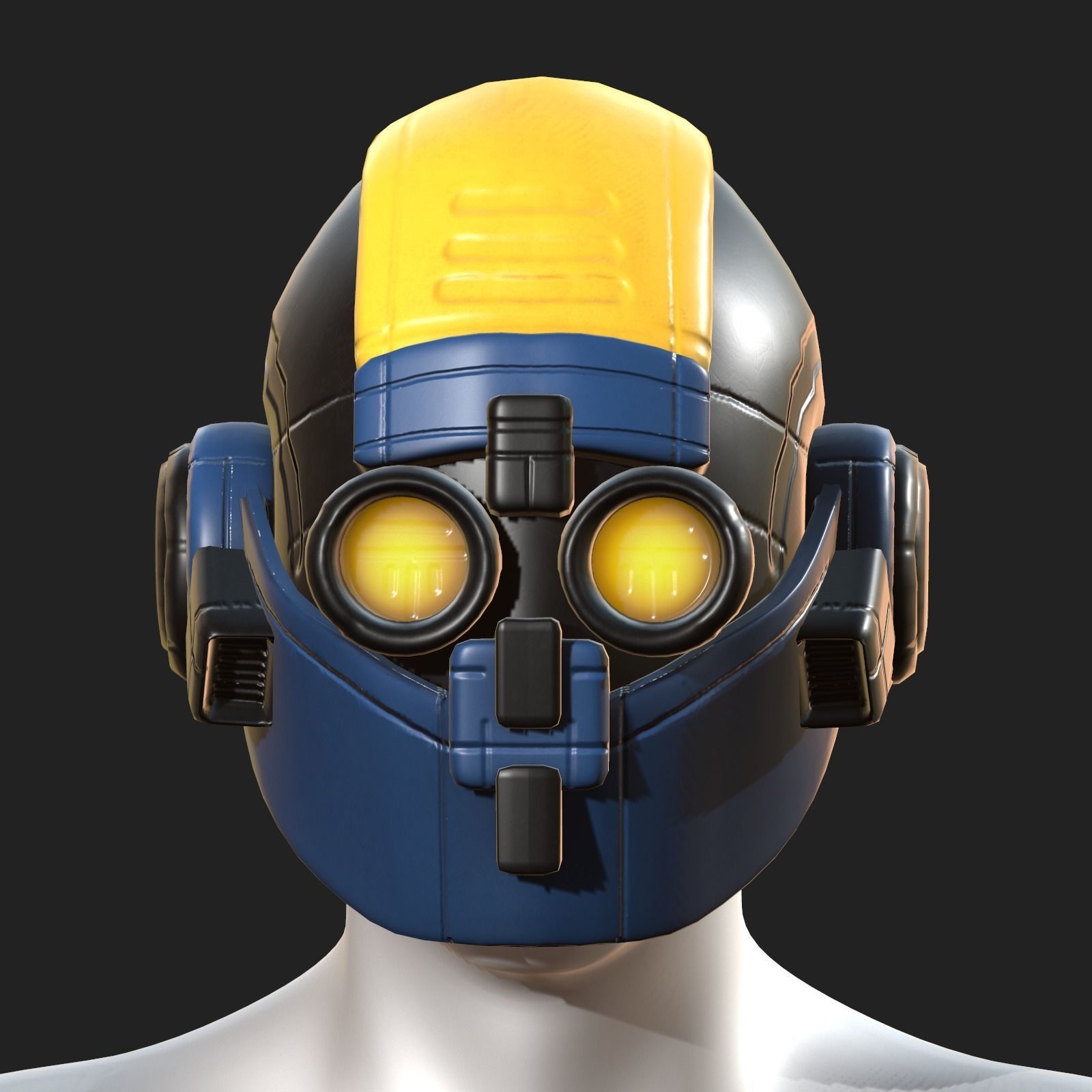 Helmet scifi fantasy futuristic military combat  Low-poly 3D model_1