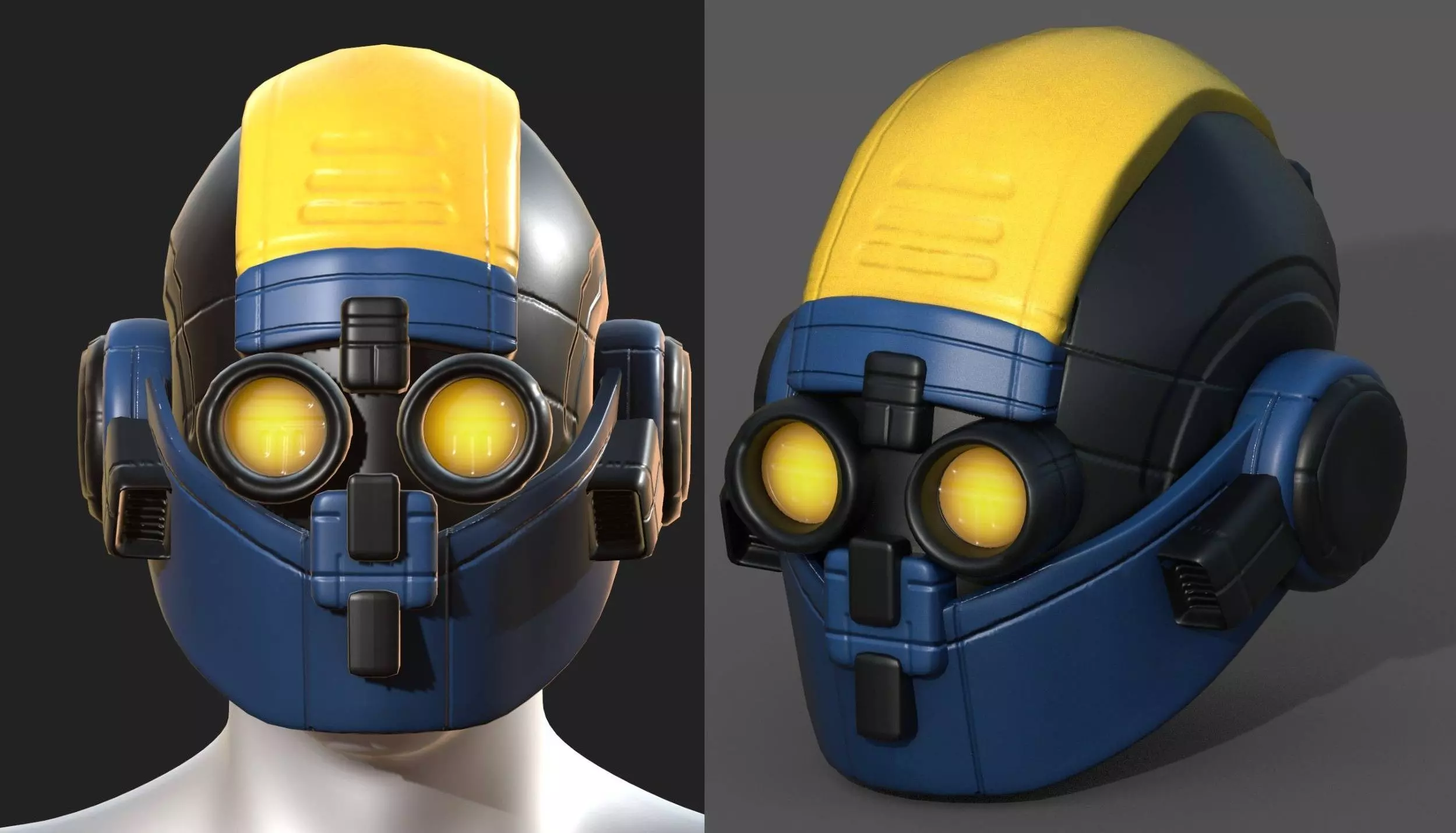 Helmet scifi fantasy futuristic military combat  Low-poly 3D model_0