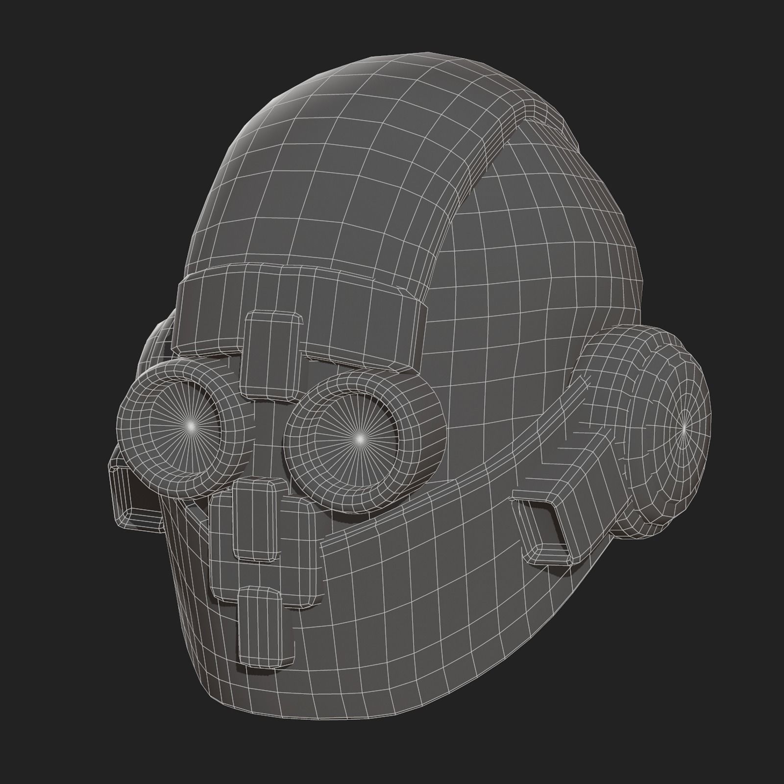 Helmet scifi fantasy futuristic military combat  Low-poly 3D model_11