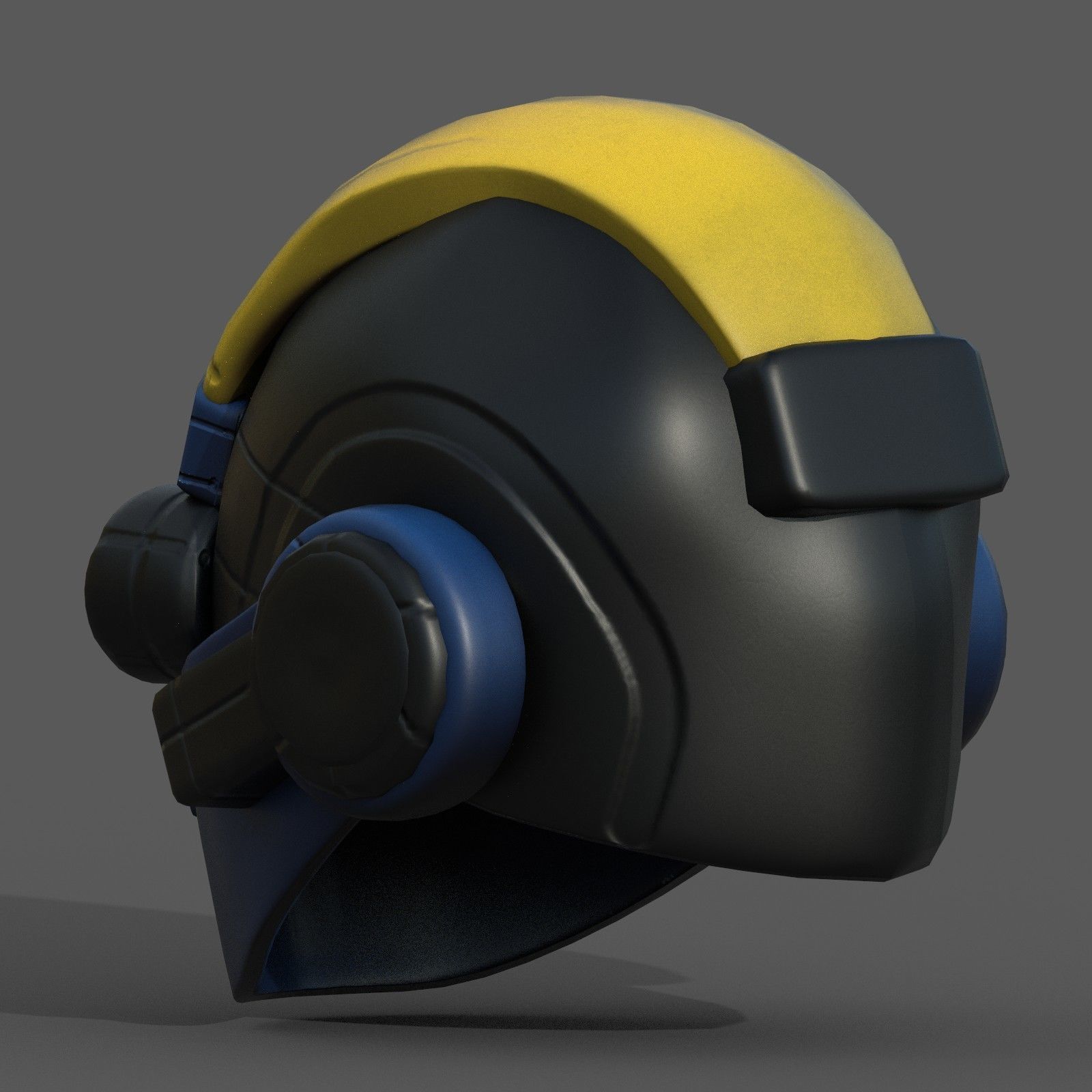 Helmet scifi fantasy futuristic military combat  Low-poly 3D model_9