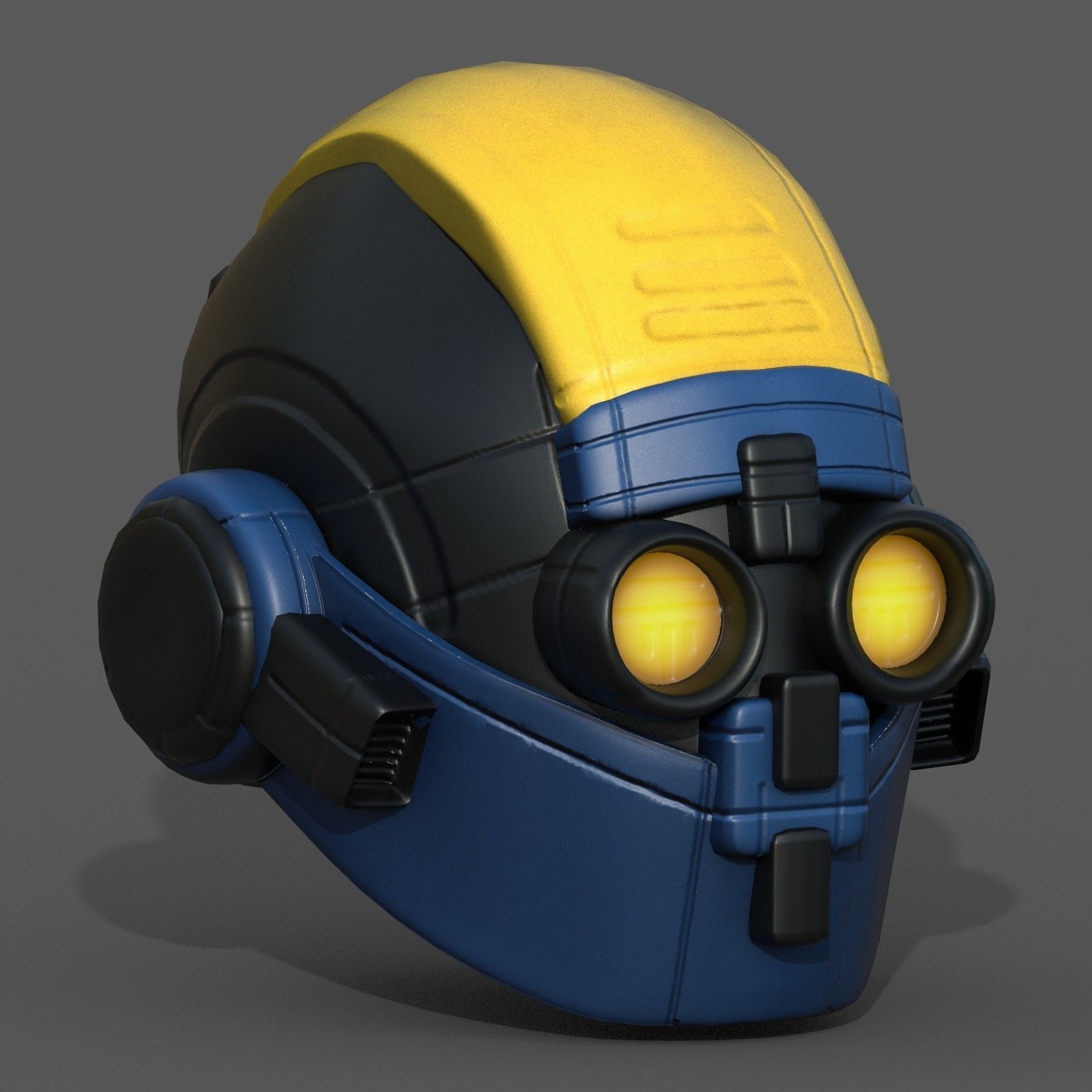 Helmet scifi fantasy futuristic military combat  Low-poly 3D model_3