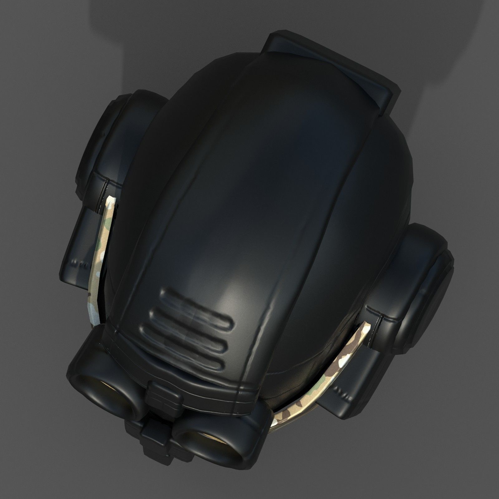 Helmet plastic scifi futuristic 3d model Low-poly 3D model_9