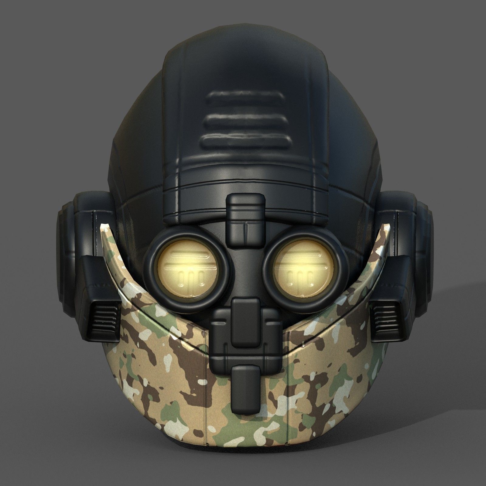 Helmet plastic scifi futuristic 3d model Low-poly 3D model_4