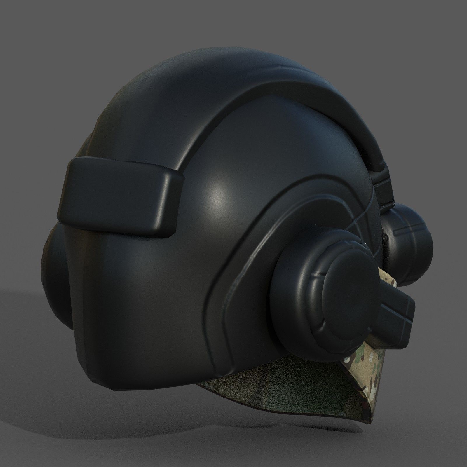 Helmet plastic scifi futuristic 3d model Low-poly 3D model_8