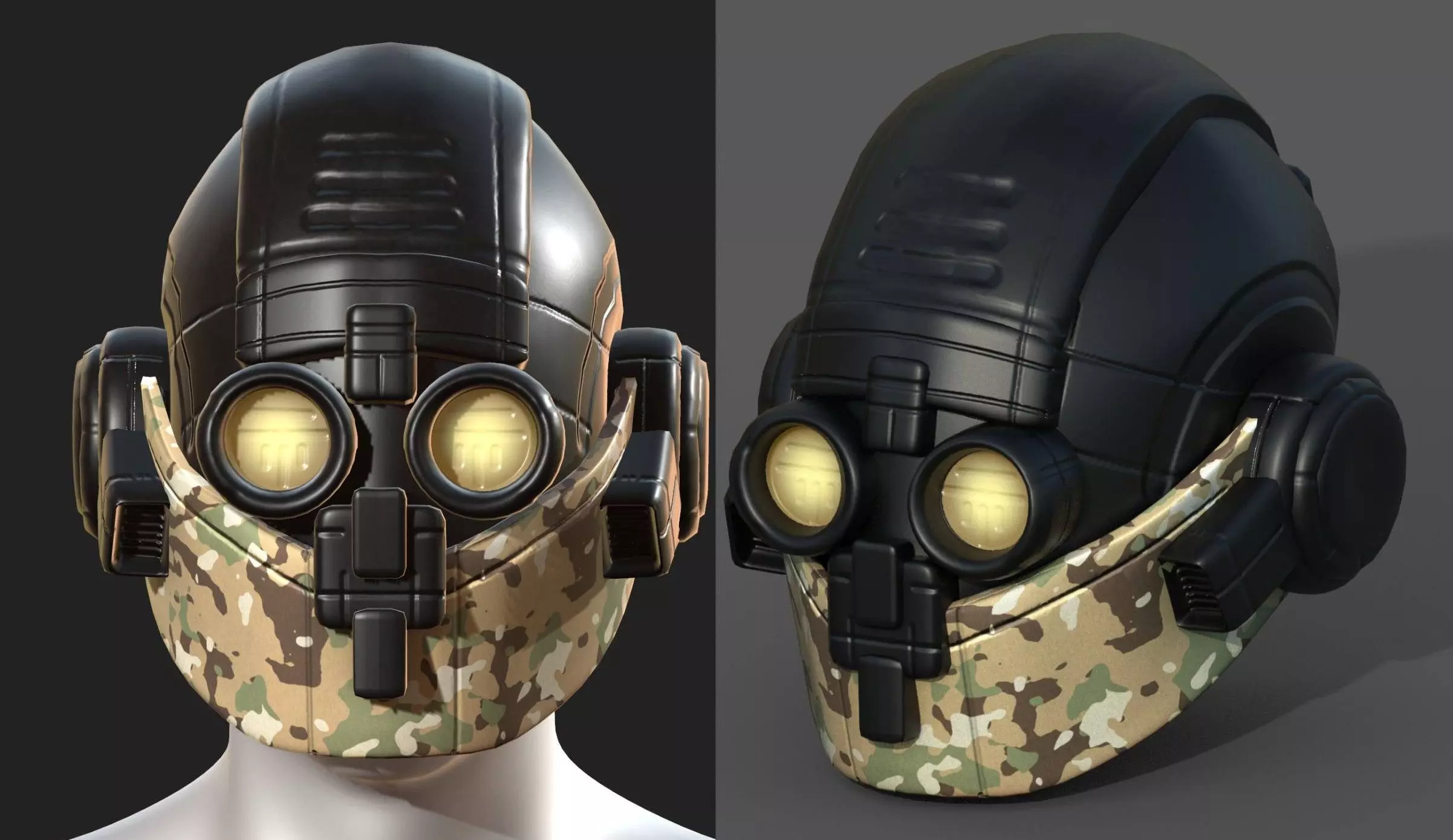 Helmet plastic scifi futuristic 3d model Low-poly 3D model_0