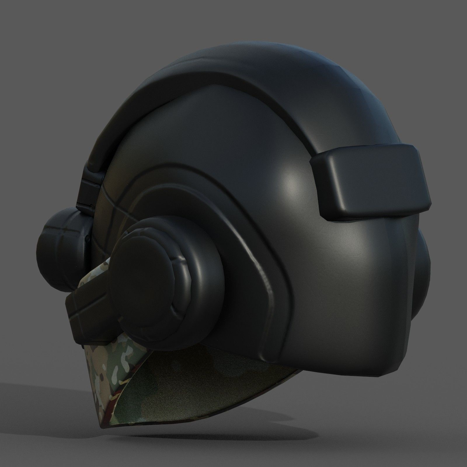 Helmet plastic scifi futuristic 3d model Low-poly 3D model_5