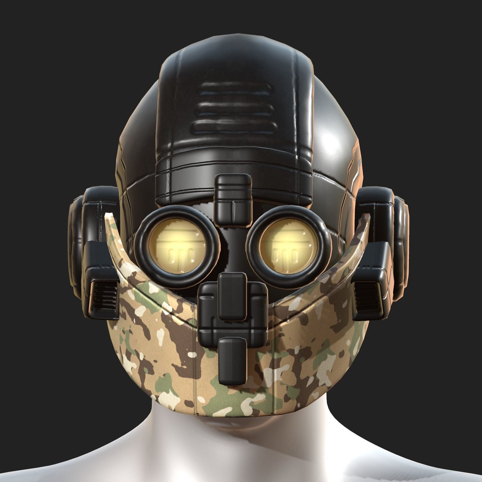 Helmet plastic scifi futuristic 3d model Low-poly 3D model_7
