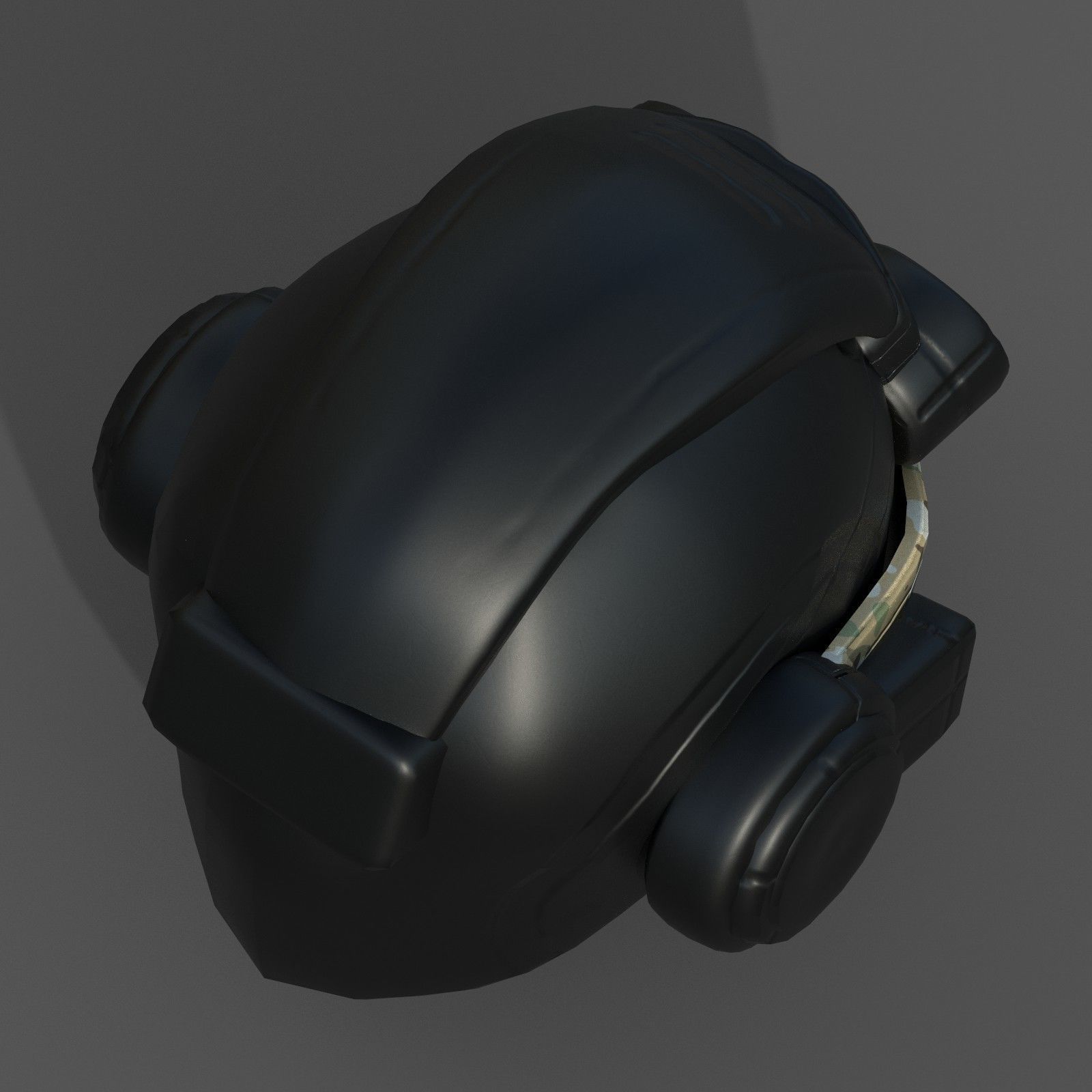 Helmet plastic scifi futuristic 3d model Low-poly 3D model_3