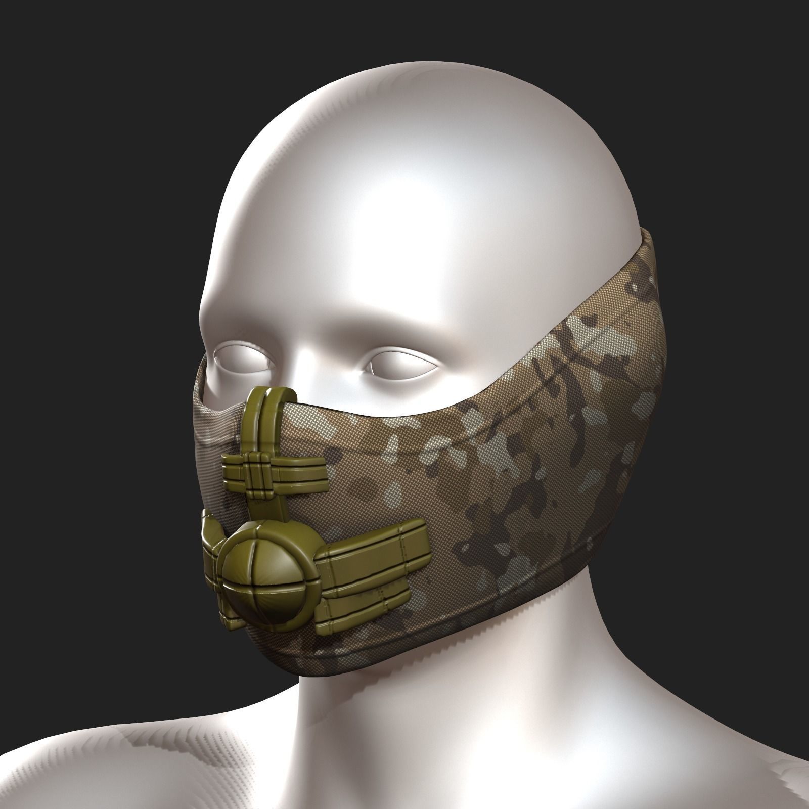Helmet scifi gas mask helmet protection scifi  Low-poly 3D model_1