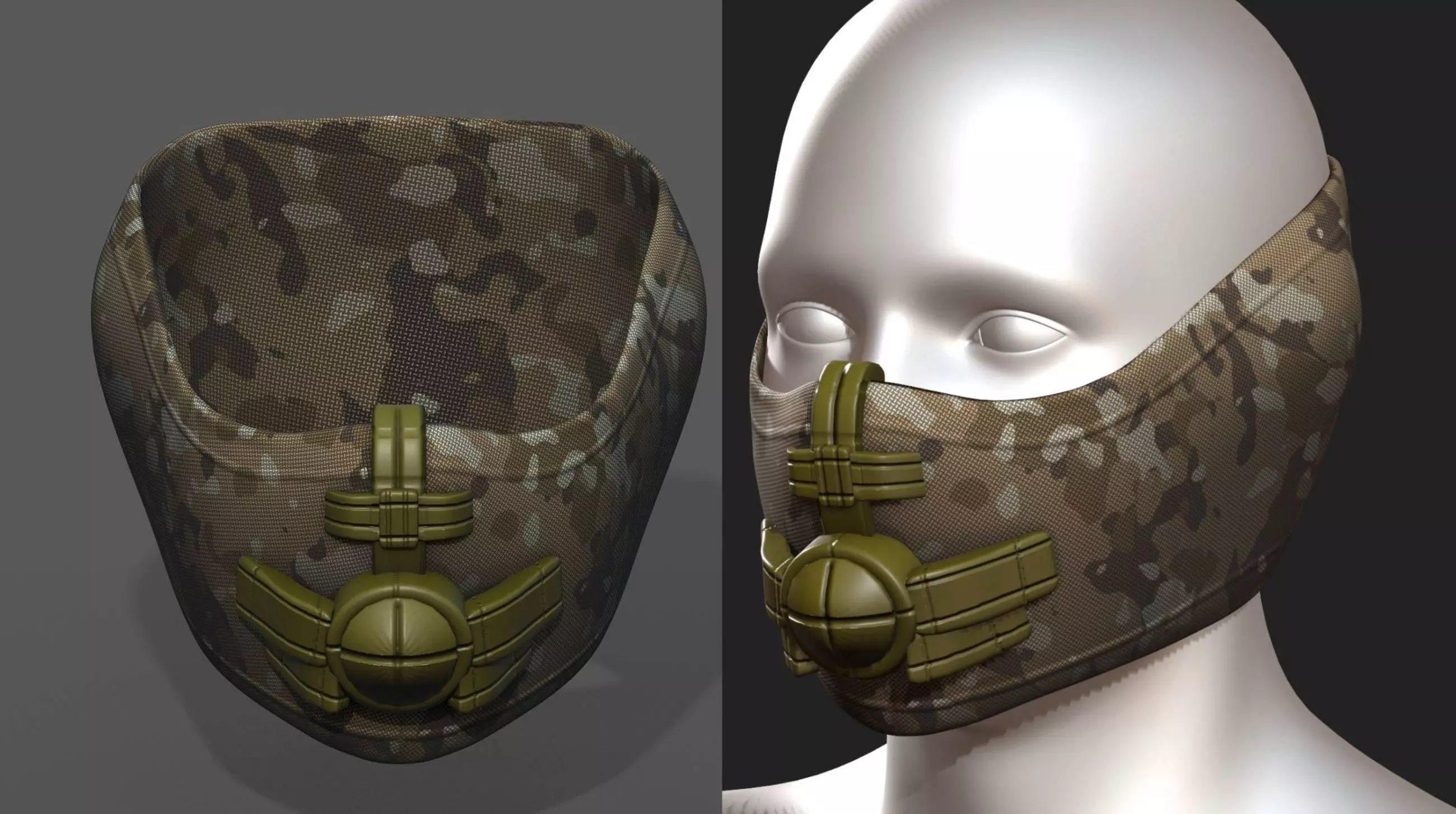 Helmet scifi gas mask helmet protection scifi  Low-poly 3D model_0