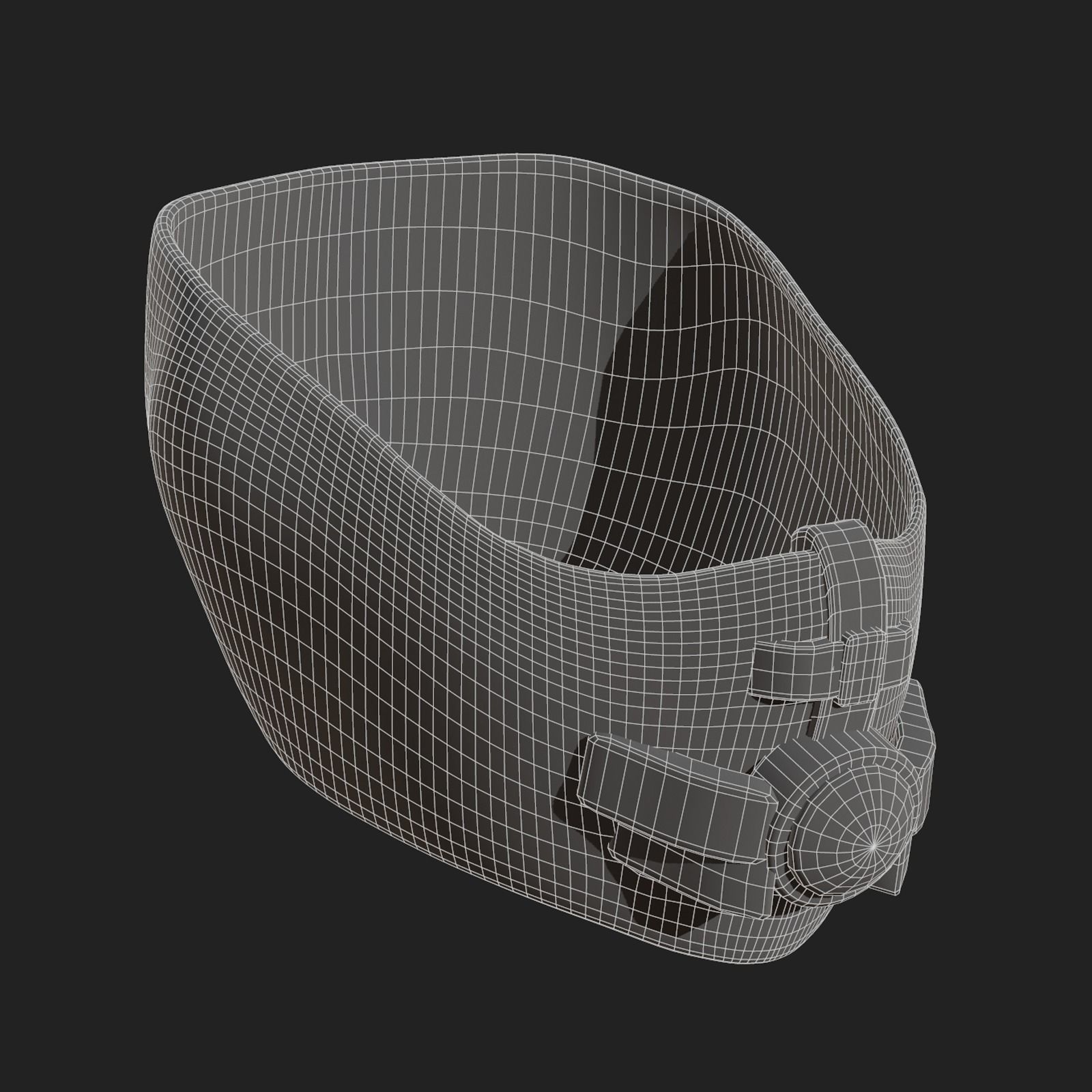 Helmet scifi gas mask helmet protection scifi  Low-poly 3D model_12