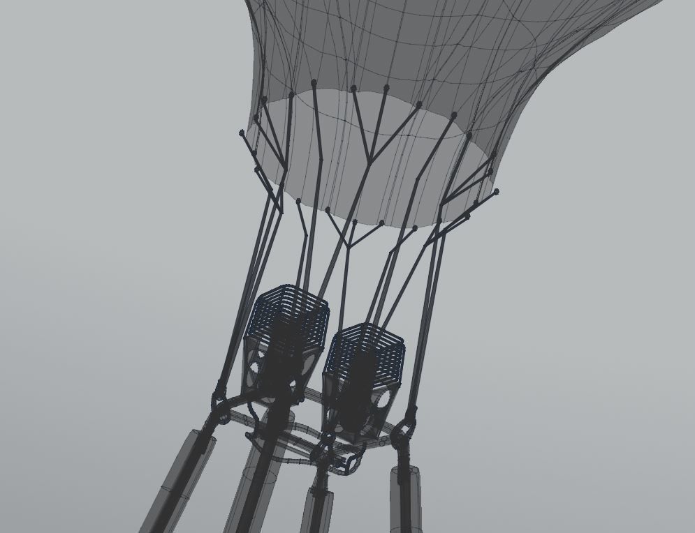 Hot air balloon Low-poly 3D model_4