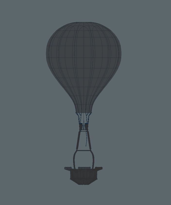 Hot air balloon Low-poly 3D model_2