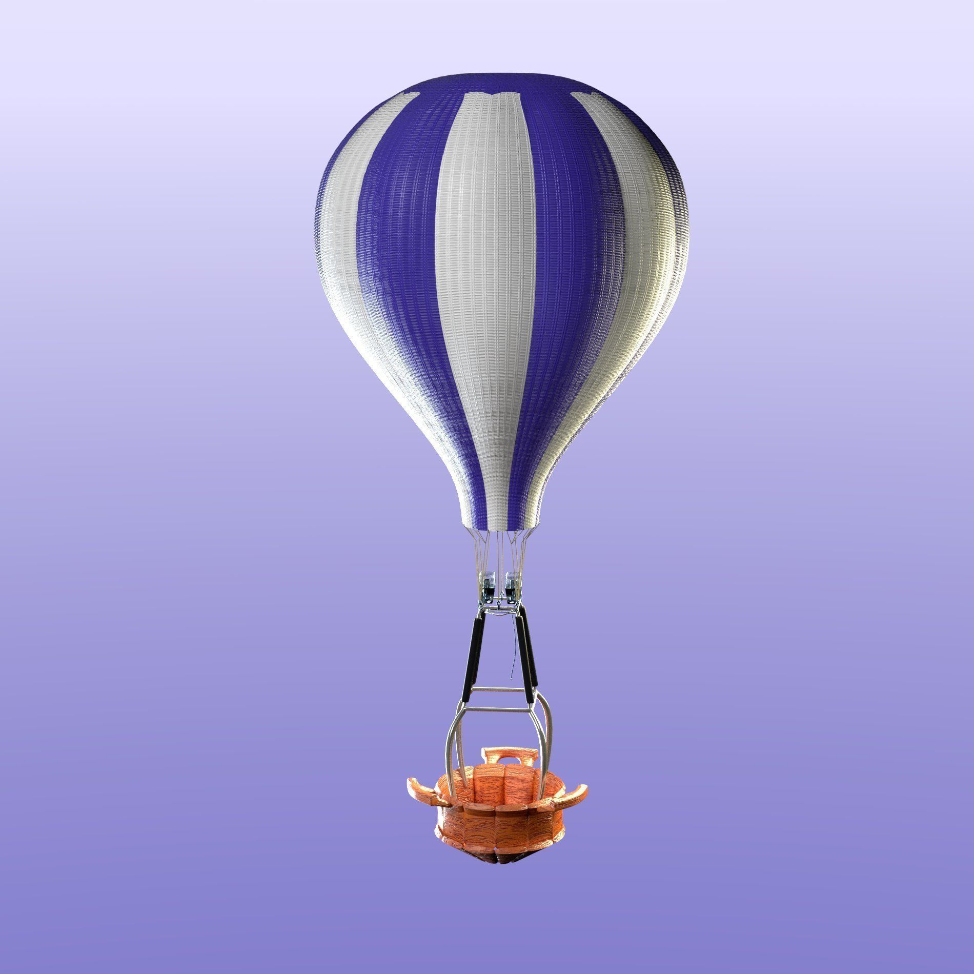 Hot air balloon Low-poly 3D model_1