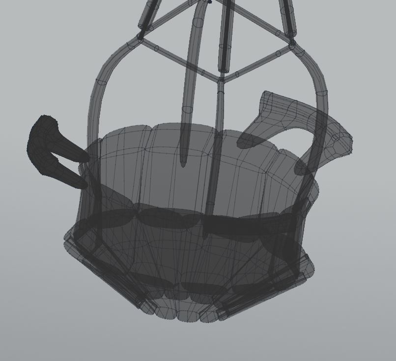 Hot air balloon Low-poly 3D model_3