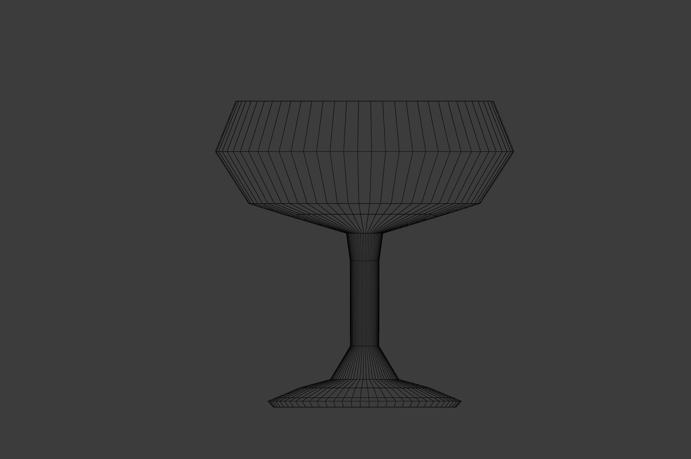 Coupe Glass Low-poly 3D model_1
