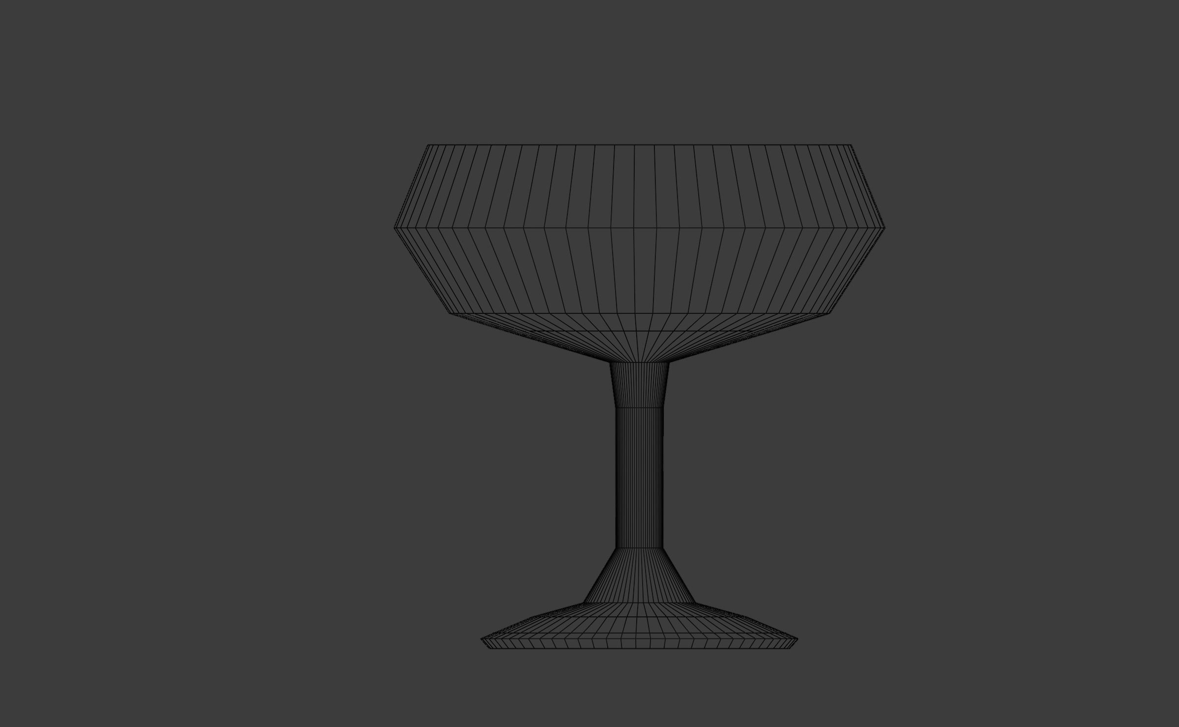 Coupe Glass Low-poly 3D model_4