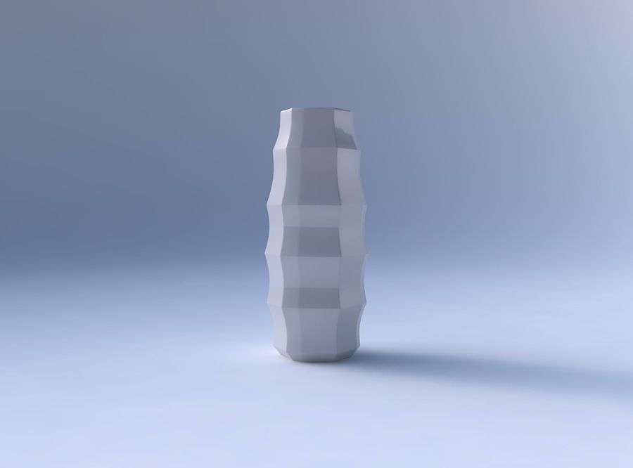 Vase hexagon with curved creases 3D print model_4