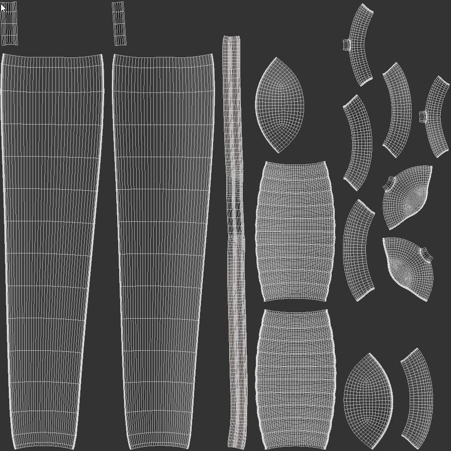 Police Baton Low-poly 3D model_7