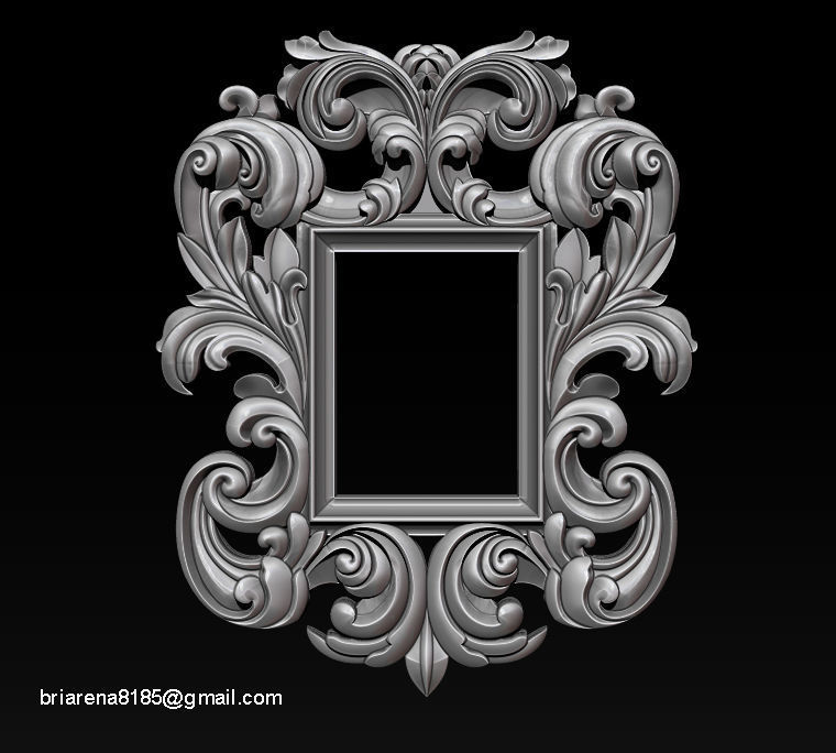 3D Frame - Wood Carving STL Model for CNC Router 3D print model_15