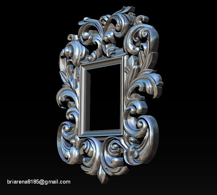 3D Frame - Wood Carving STL Model for CNC Router 3D print model_4