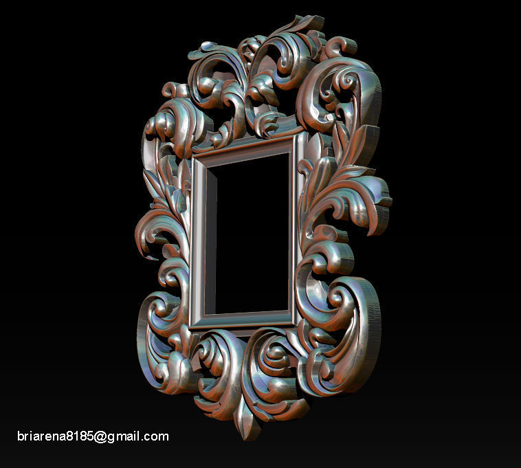 3D Frame - Wood Carving STL Model for CNC Router 3D print model_6