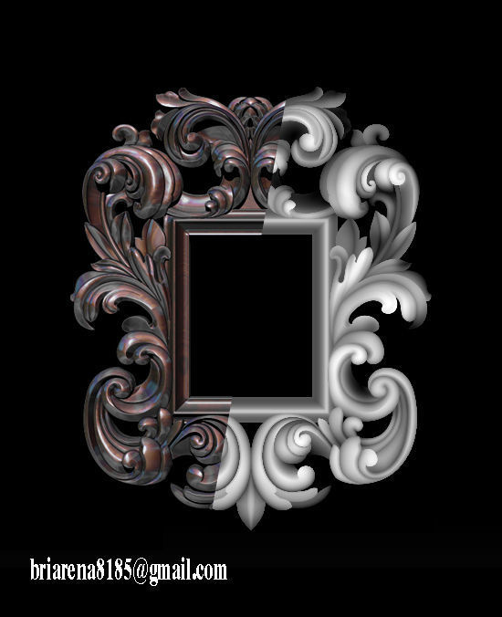 3D Frame - Wood Carving STL Model for CNC Router 3D print model_28