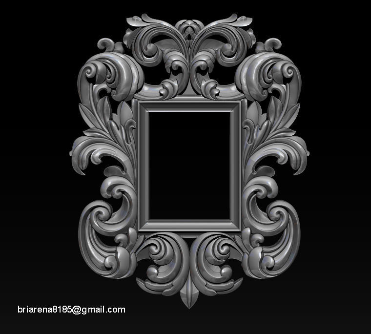 3D Frame - Wood Carving STL Model for CNC Router 3D print model_19