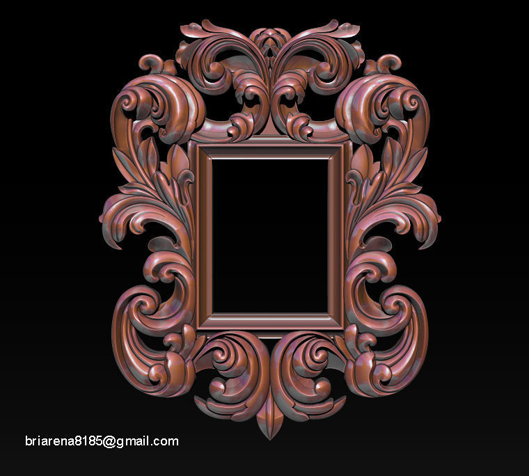 3D Frame - Wood Carving STL Model for CNC Router 3D print model_14