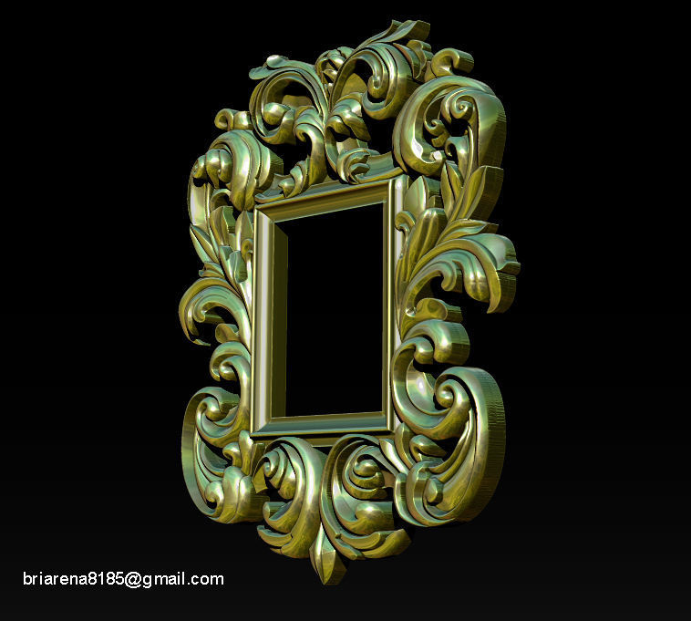 3D Frame - Wood Carving STL Model for CNC Router 3D print model_2