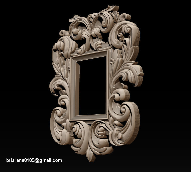 3D Frame - Wood Carving STL Model for CNC Router 3D print model_9