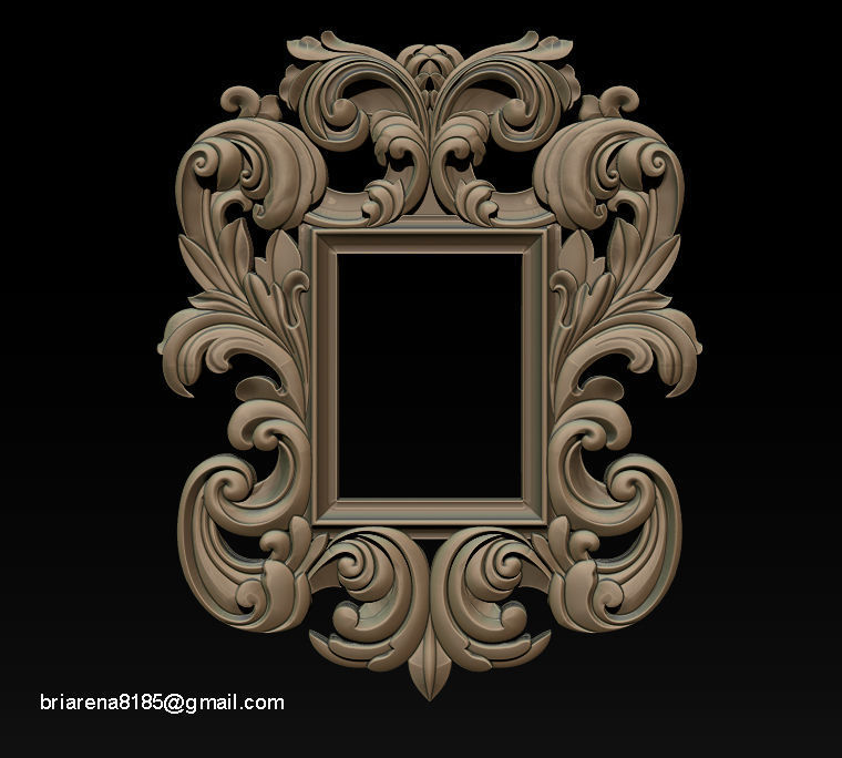 3D Frame - Wood Carving STL Model for CNC Router 3D print model_24