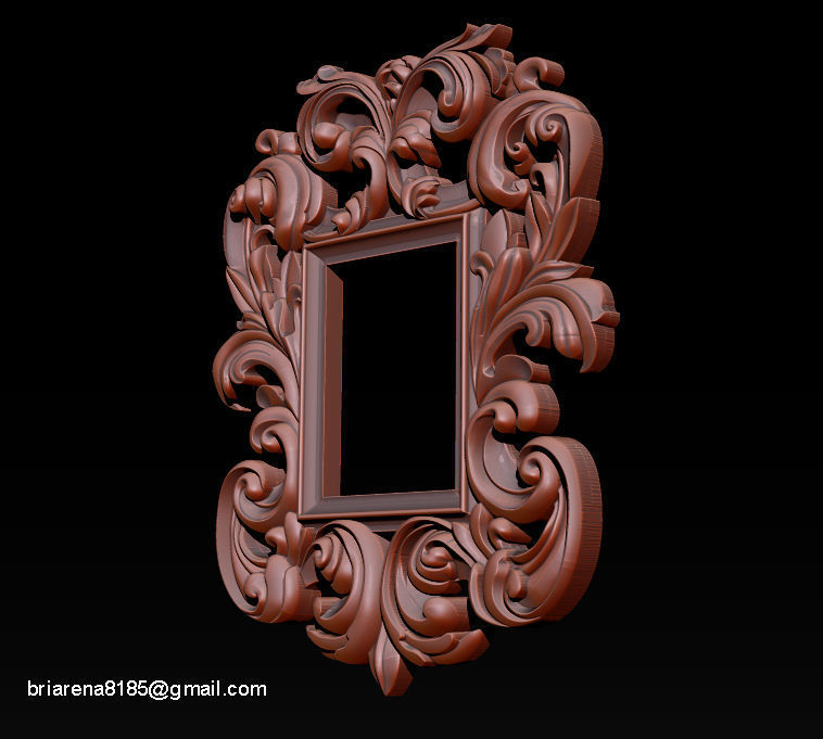 3D Frame - Wood Carving STL Model for CNC Router 3D print model_11