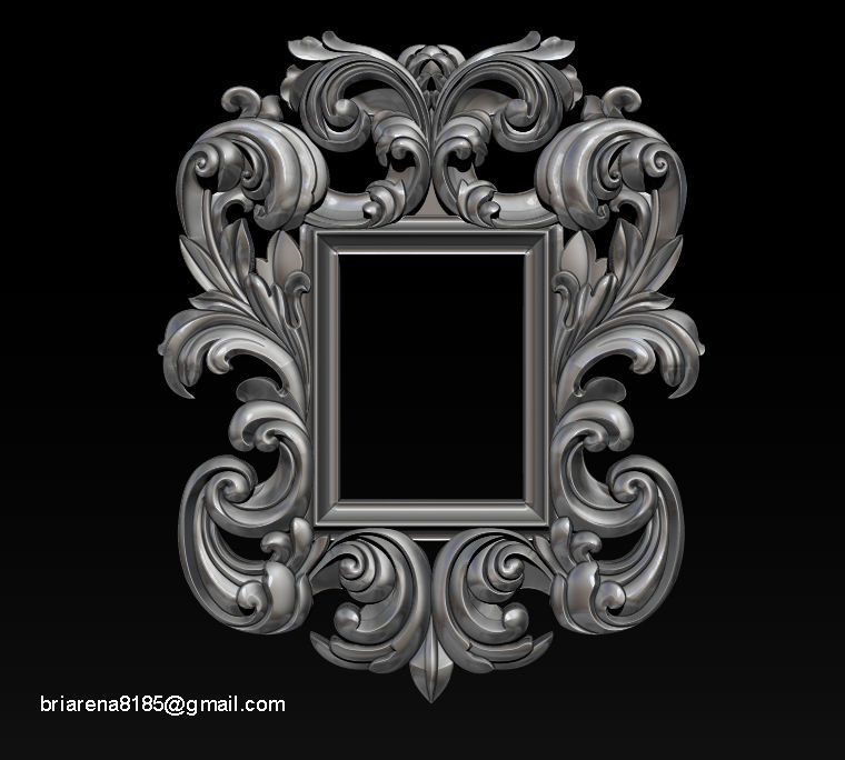 3D Frame - Wood Carving STL Model for CNC Router 3D print model_16