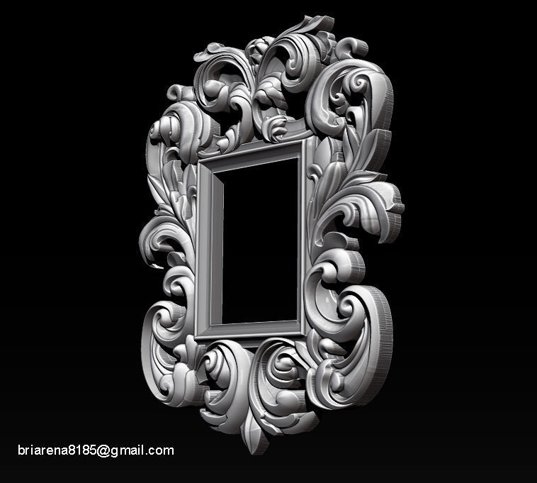 3D Frame - Wood Carving STL Model for CNC Router 3D print model_10