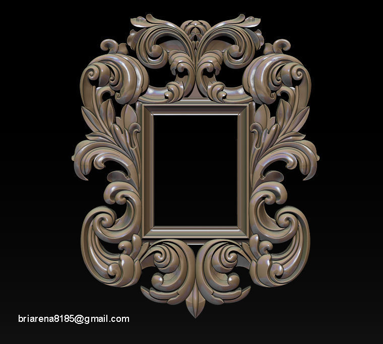 3D Frame - Wood Carving STL Model for CNC Router 3D print model_17