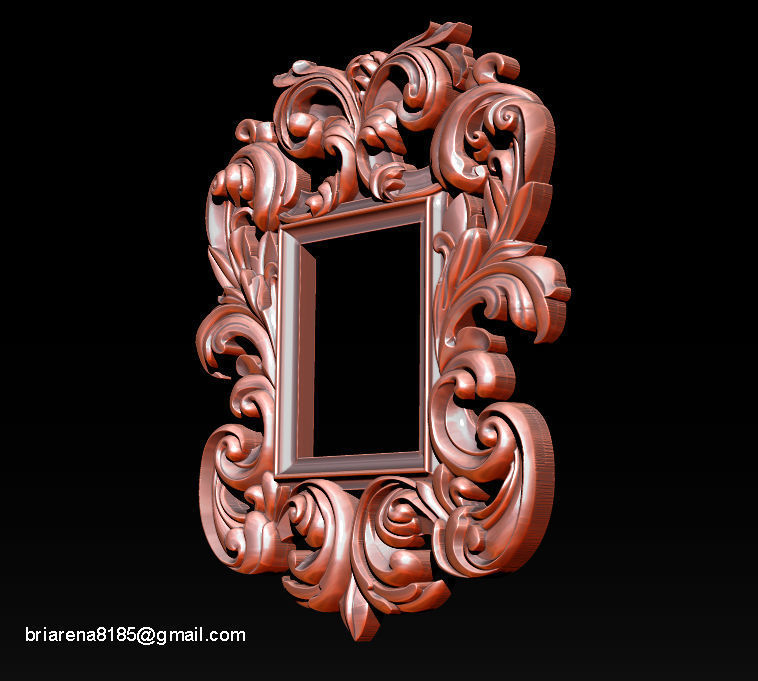3D Frame - Wood Carving STL Model for CNC Router 3D print model_12