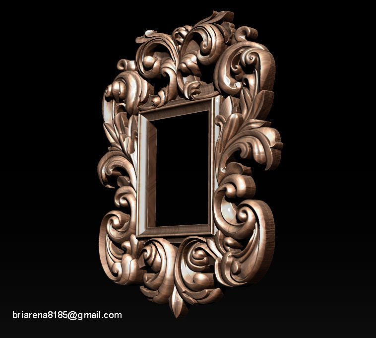 3D Frame - Wood Carving STL Model for CNC Router 3D print model_13