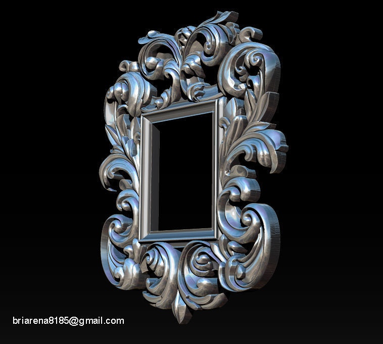 3D Frame - Wood Carving STL Model for CNC Router 3D print model_3